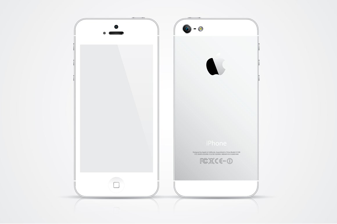 手机封面White iPhone 5 vector illu