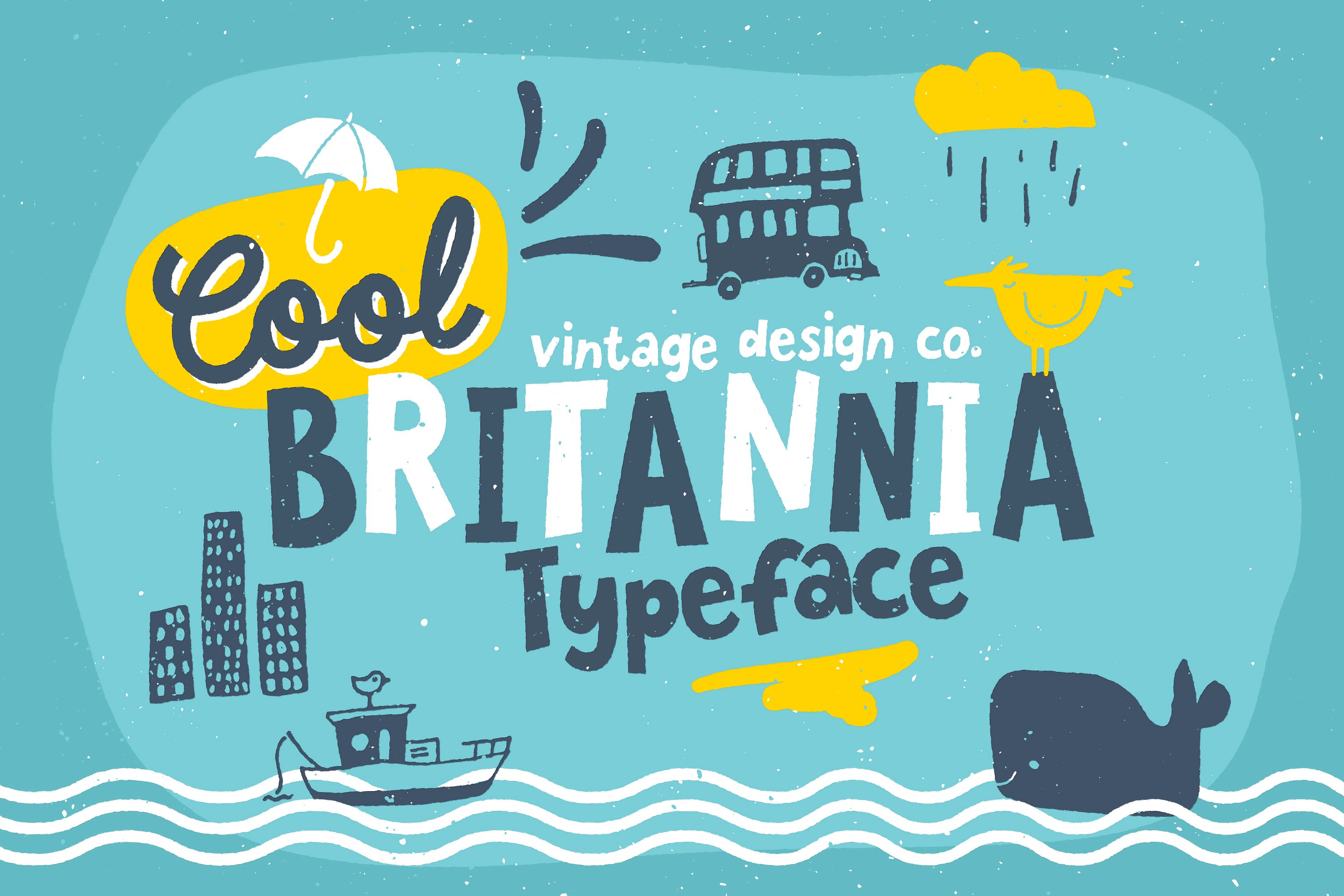 一款有趣复古装饰英文字体Cool Britannia - T