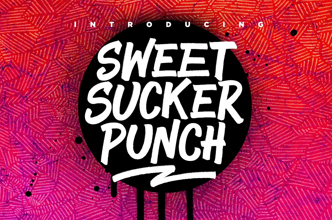 一款年轻化手绘英文字体Sweet Sucker Punch