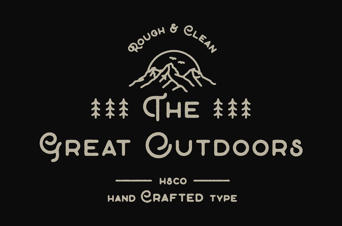 一款现代艺术英文字体The Great Outdoors