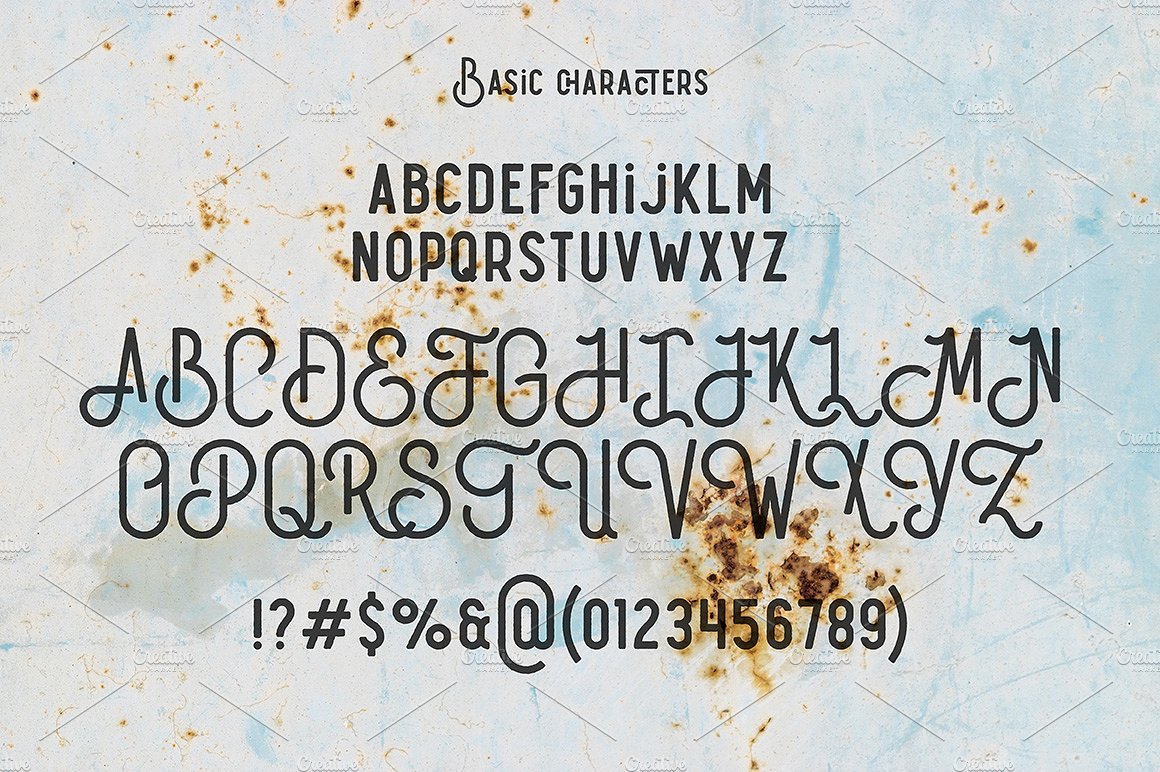 复古圆形装饰英文字体Humblest typeface wi