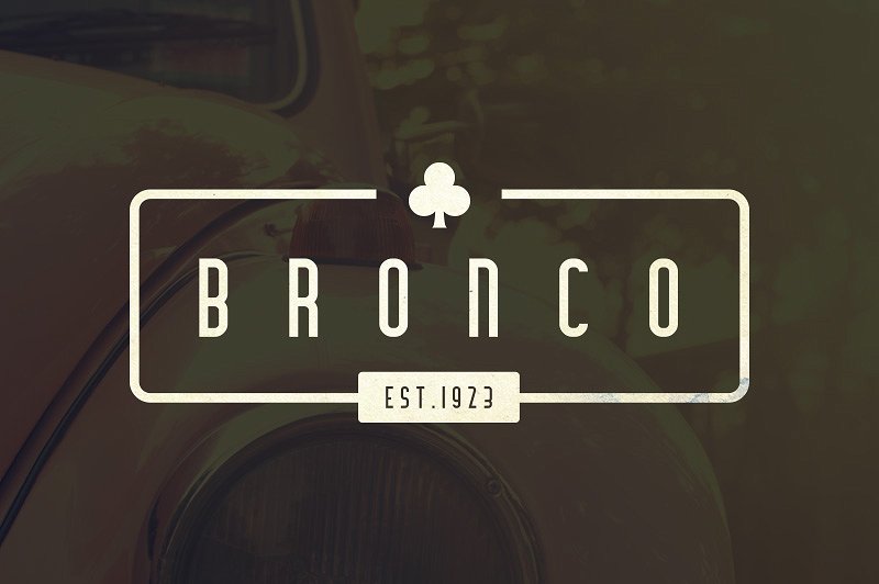 一款创意双线英文字体Bronco Typeface