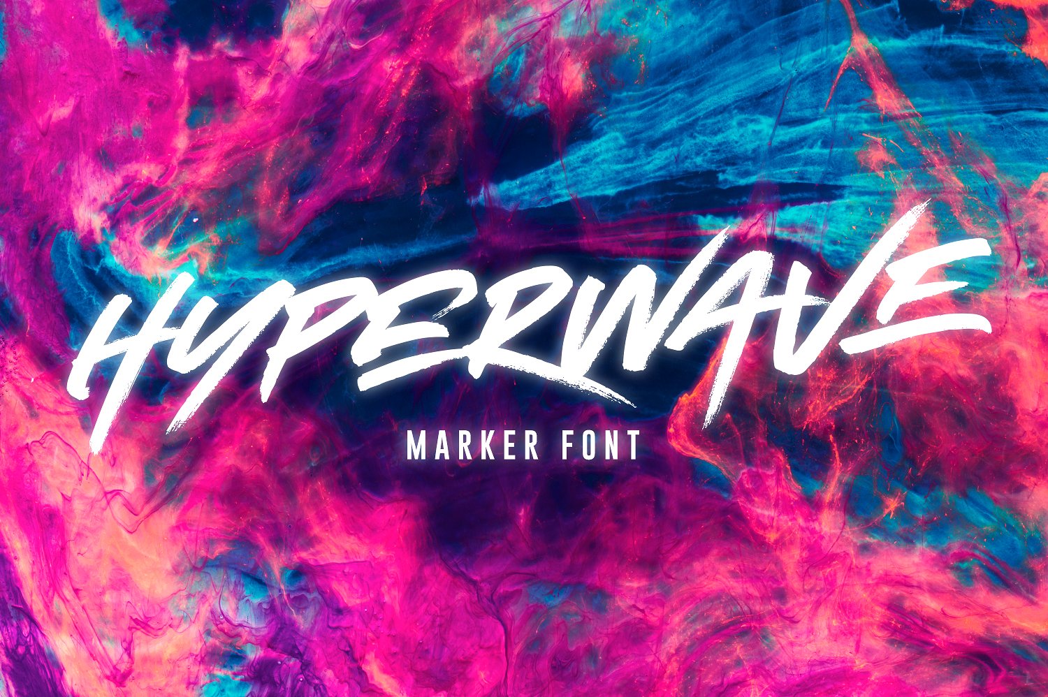 一款手绘笔刷英文字体HYPERWAVE Marker Fon