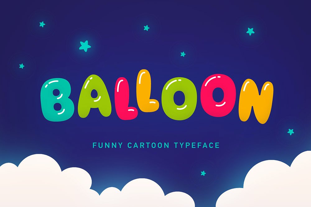 一款可爱卡通英文字体Balloon Typeface