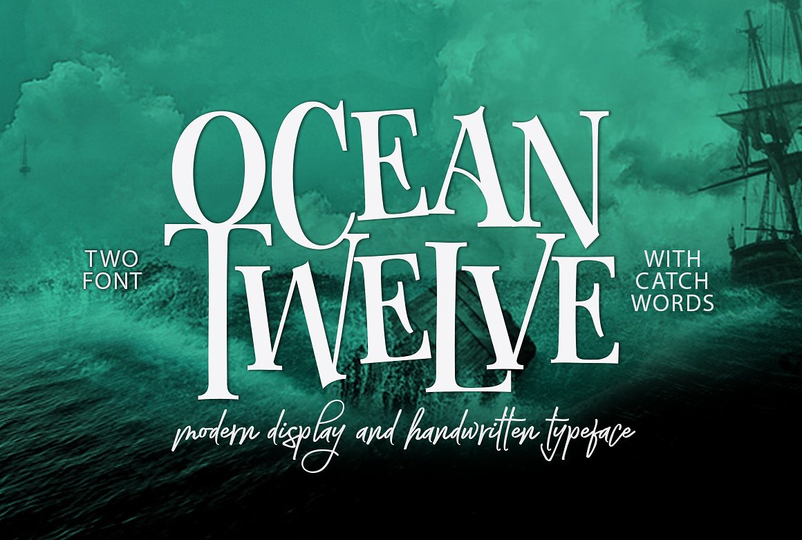 手绘复古字体Ocean Twelve Font Duo #8