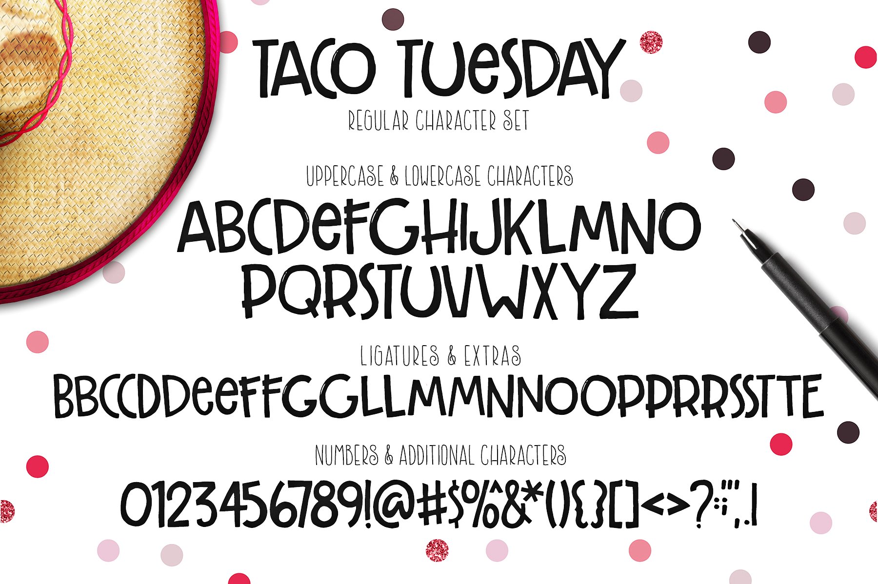 可爱的手绘字体Taco Tuesday Typeface #