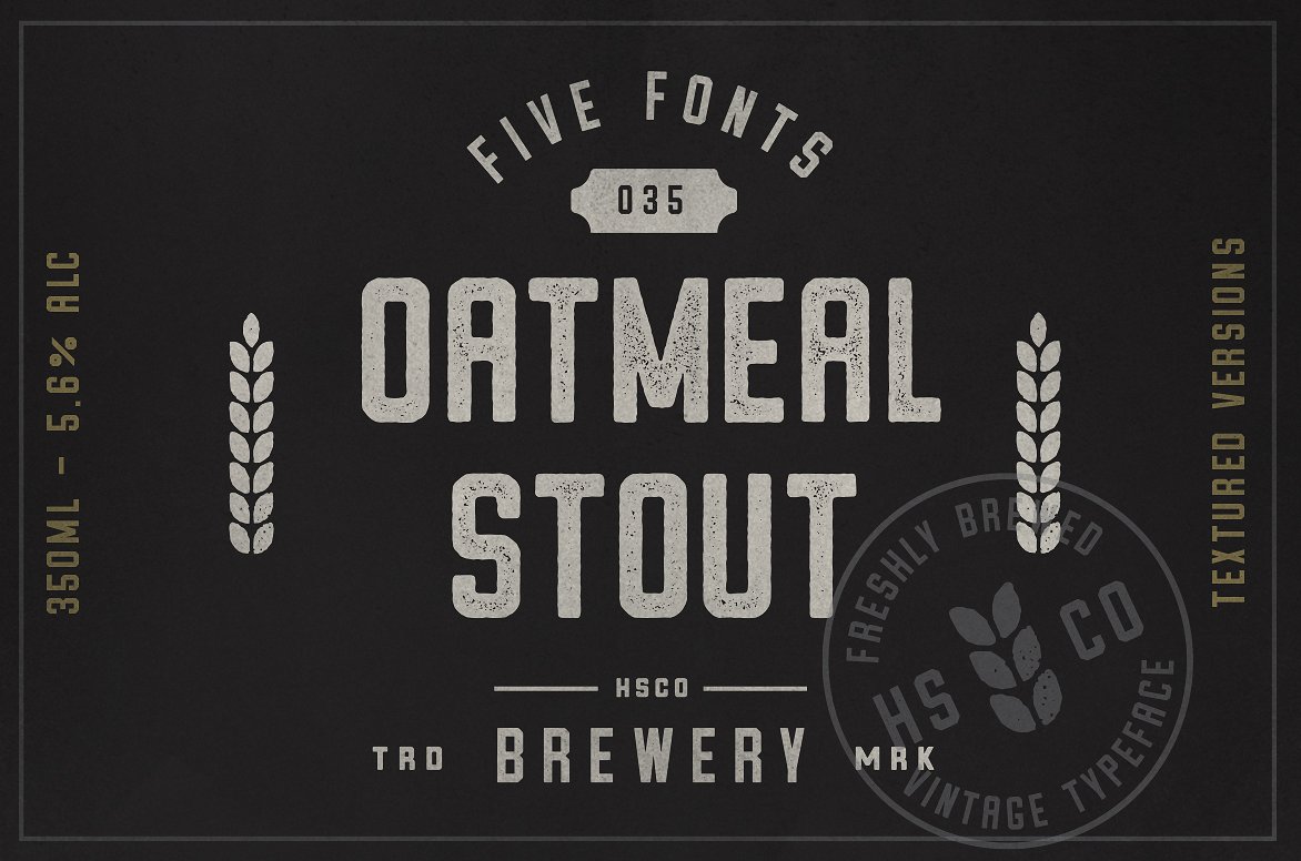 复古美学Oatmeal Stout - 5 Styles #