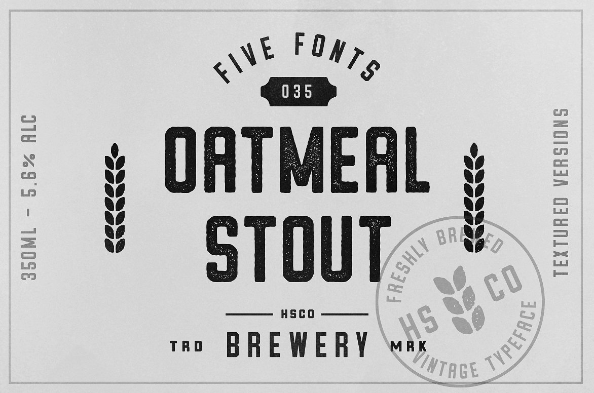 复古美学Oatmeal Stout - 5 Styles #