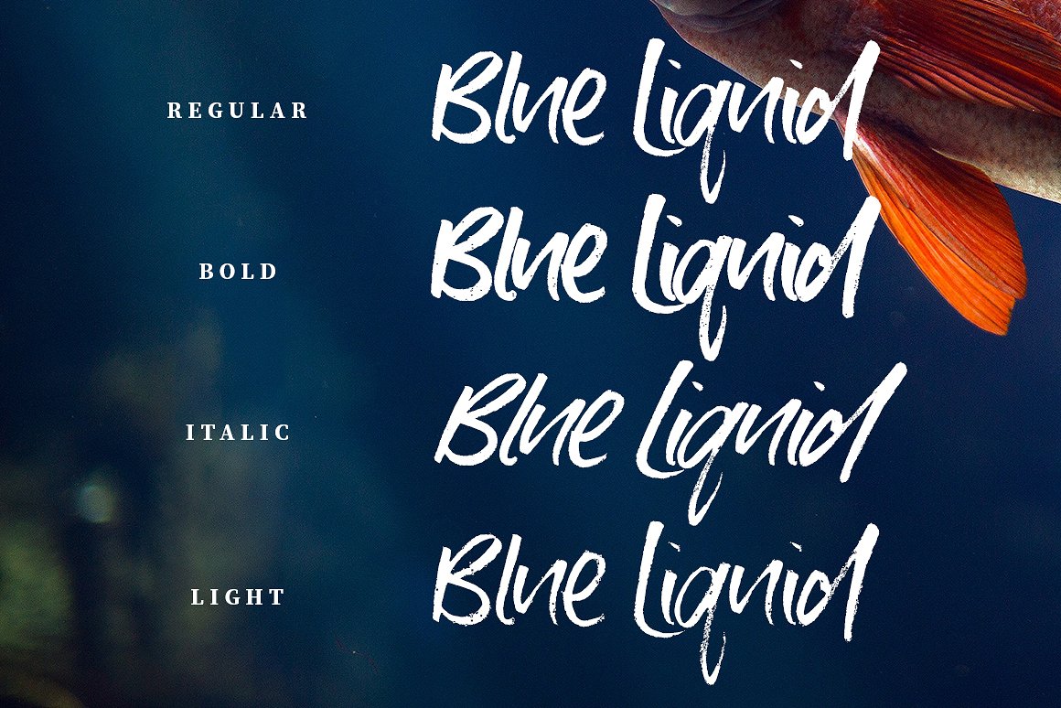 刷笔标记字体Blue Liquid Marker Font