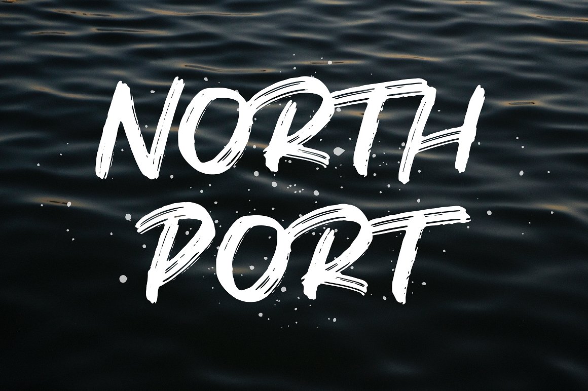 大写画笔字体North Port | All Caps Br
