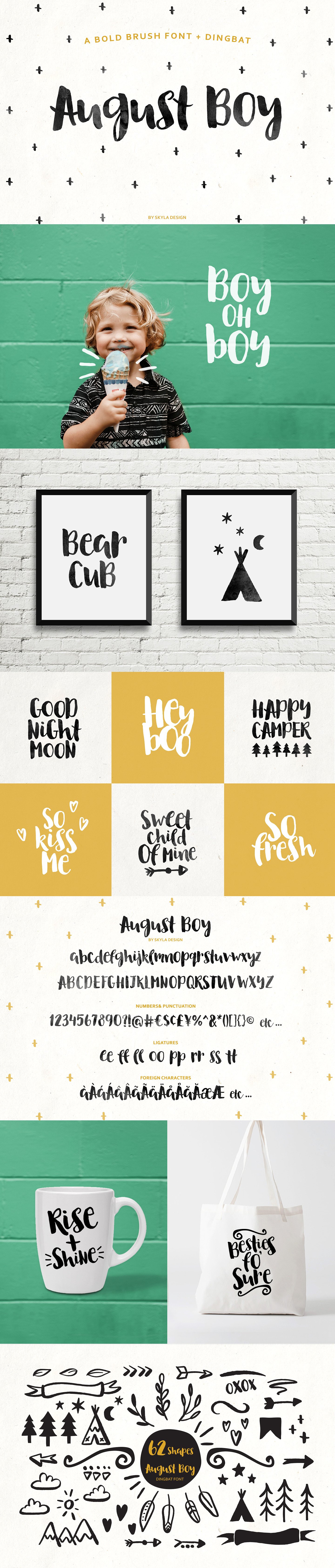 刷子字体August Boy Bold brush font