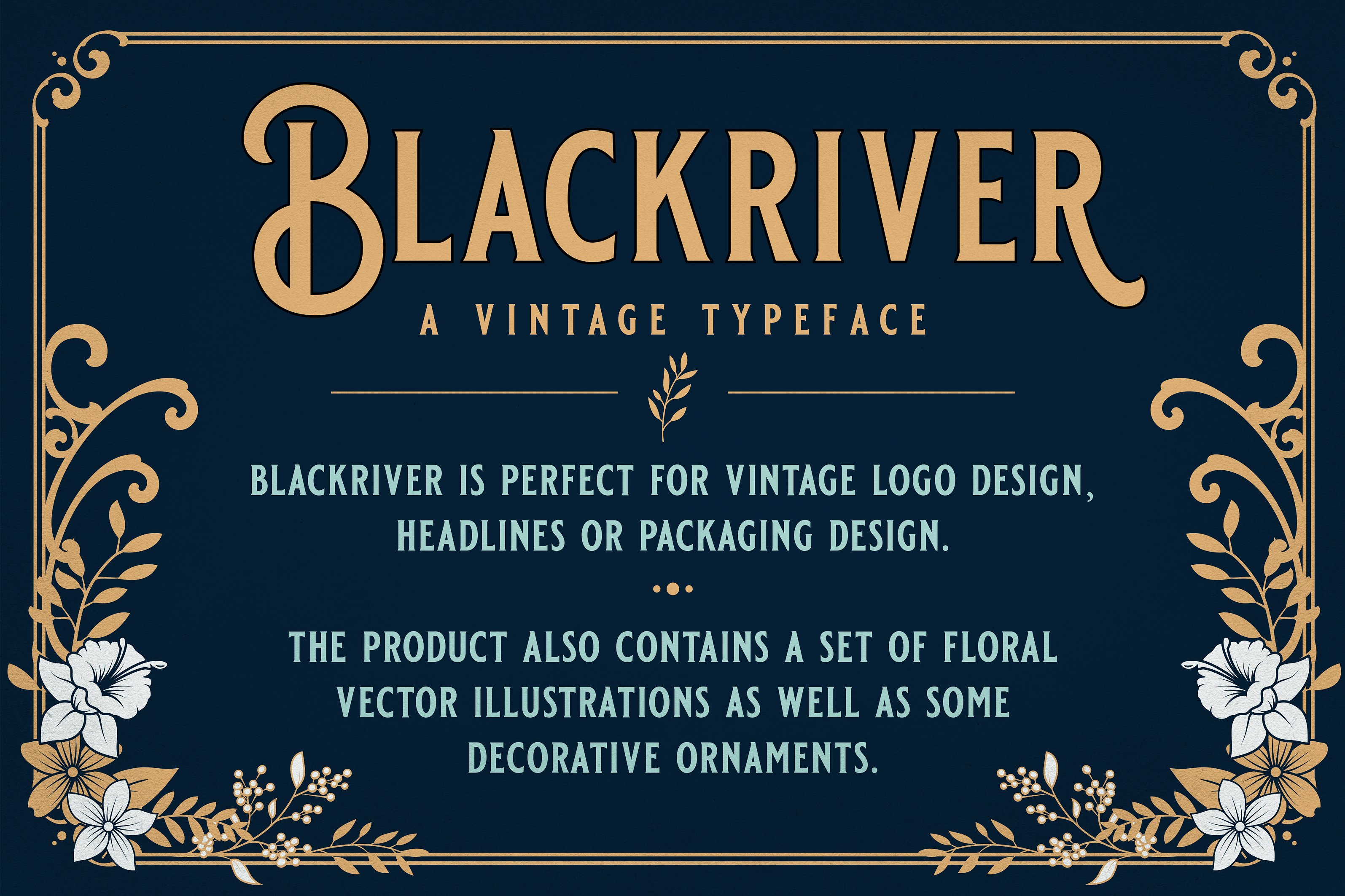 复古徽标字体BLACKRIVER FONT ORNAME