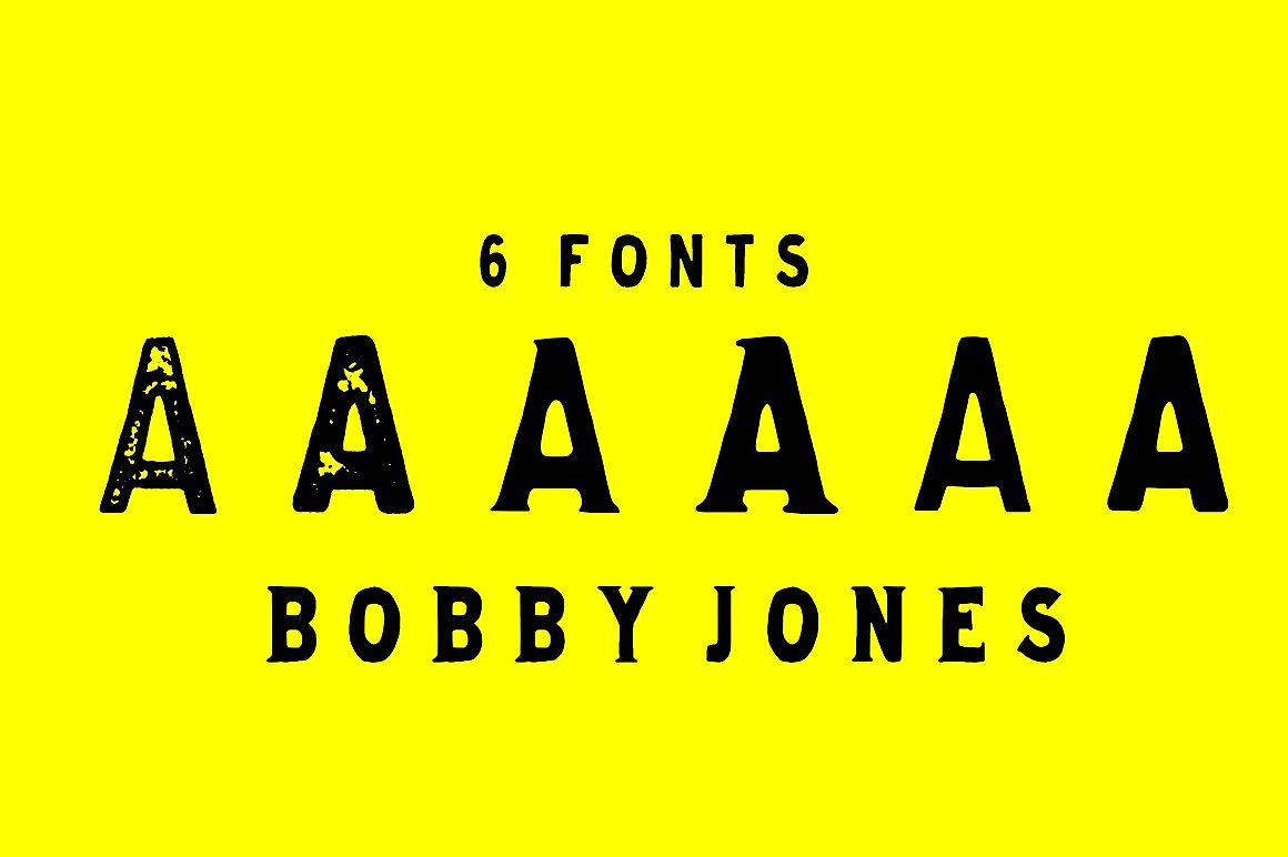 黄色英文字体Bobby Jones Font Bundle