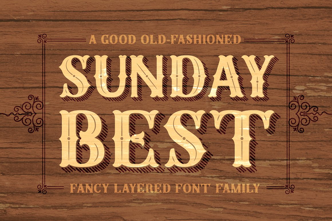 复古分层字体Sunday Best Complete Fam