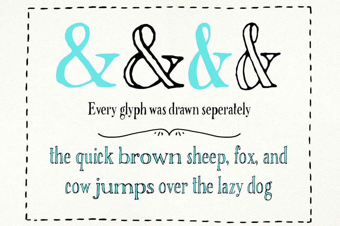 俏皮的手绘衬线Rivina Pen Font Family