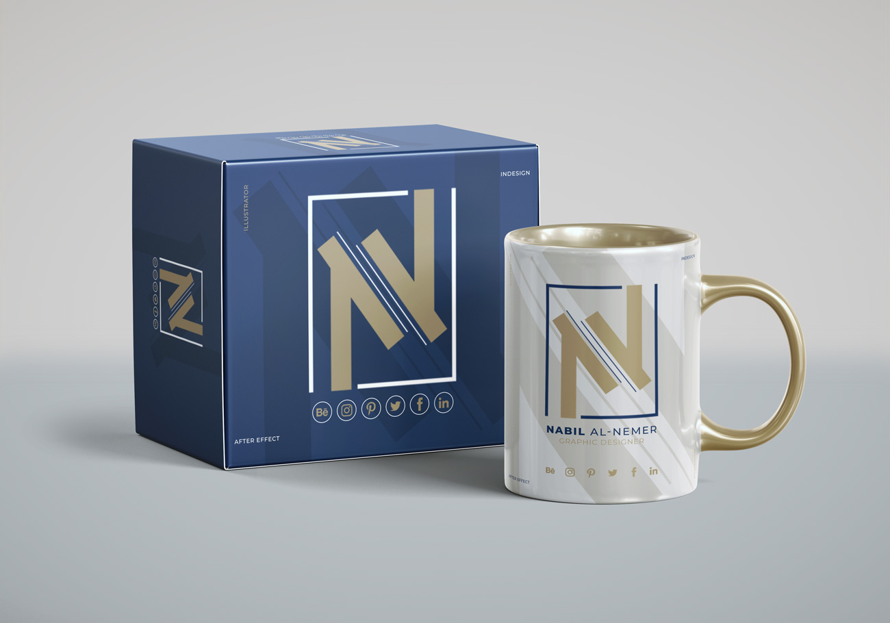 马克杯包装贴图展示模版素材 Packaging Mug Mo