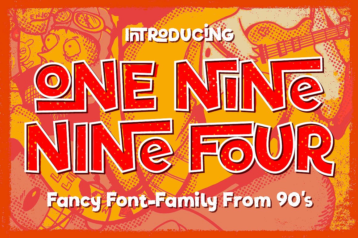 可爱的花式字体One Nine Nine Four #997