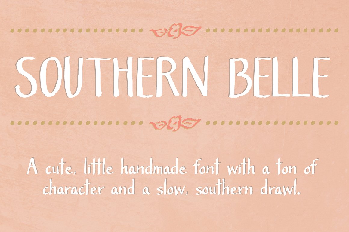 可爱的手工字体Southern Belle- A Cute