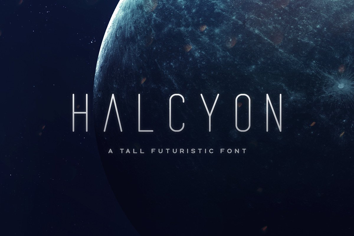 未来派字体Halcyon Typeface #2365241