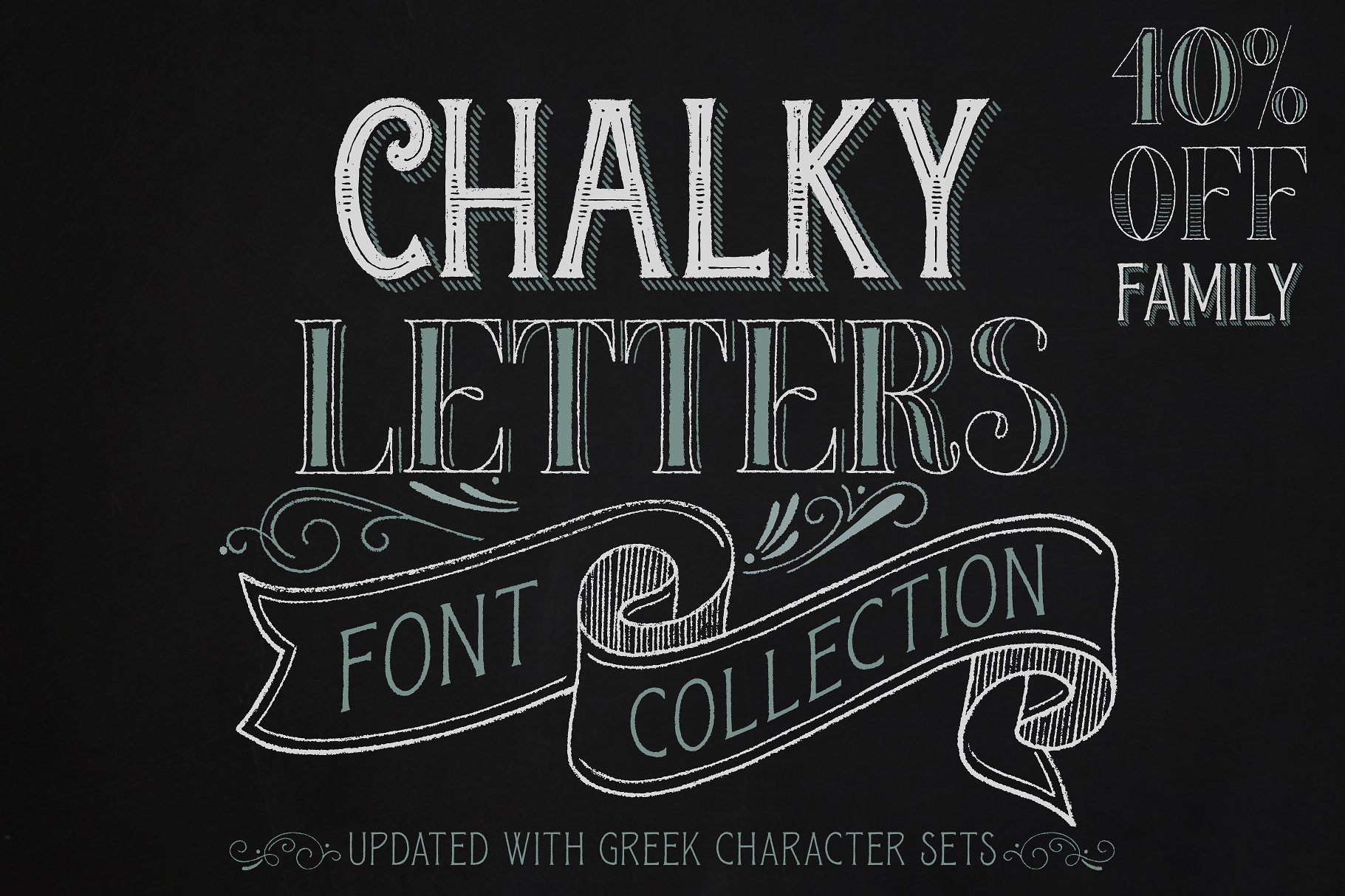 粉笔字母字体Chalky Letters font coll