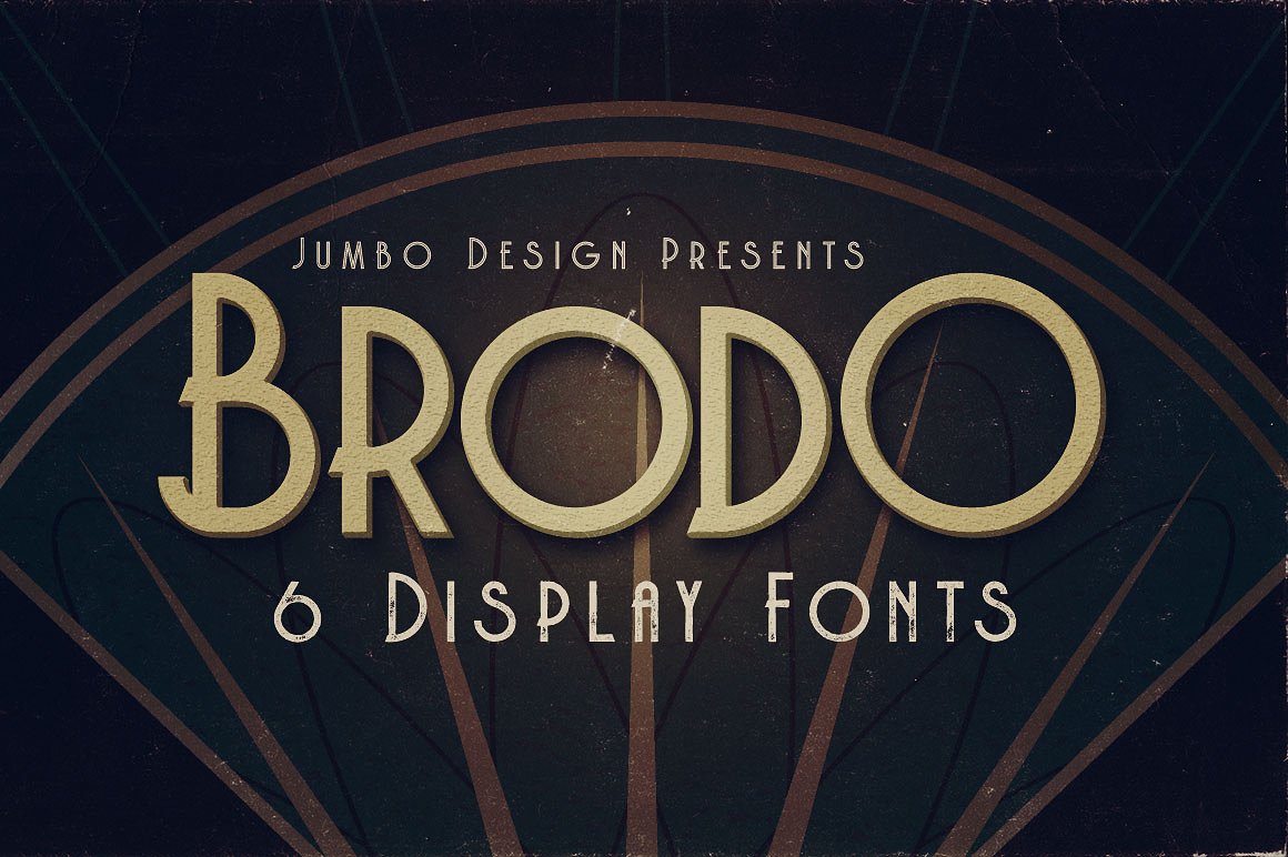 独特的复古风格Brodo - 6 Display Fonts