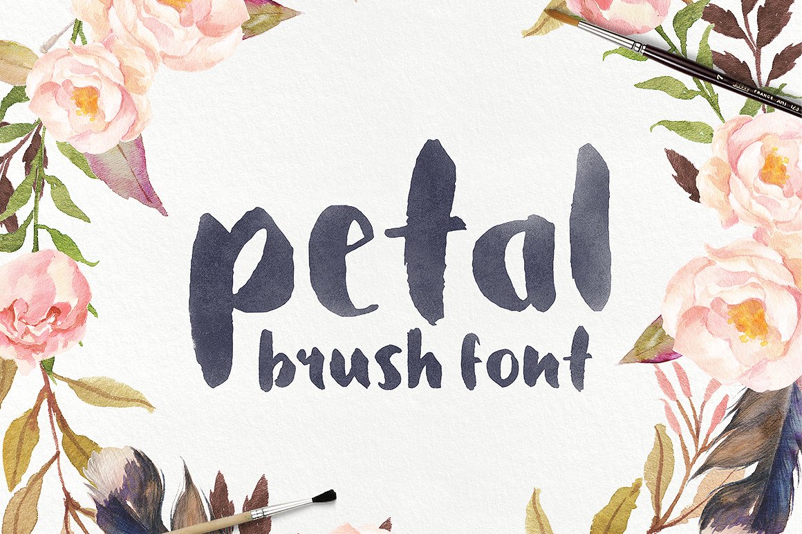 漂亮笔刷字体Petal - Brush Font #3038
