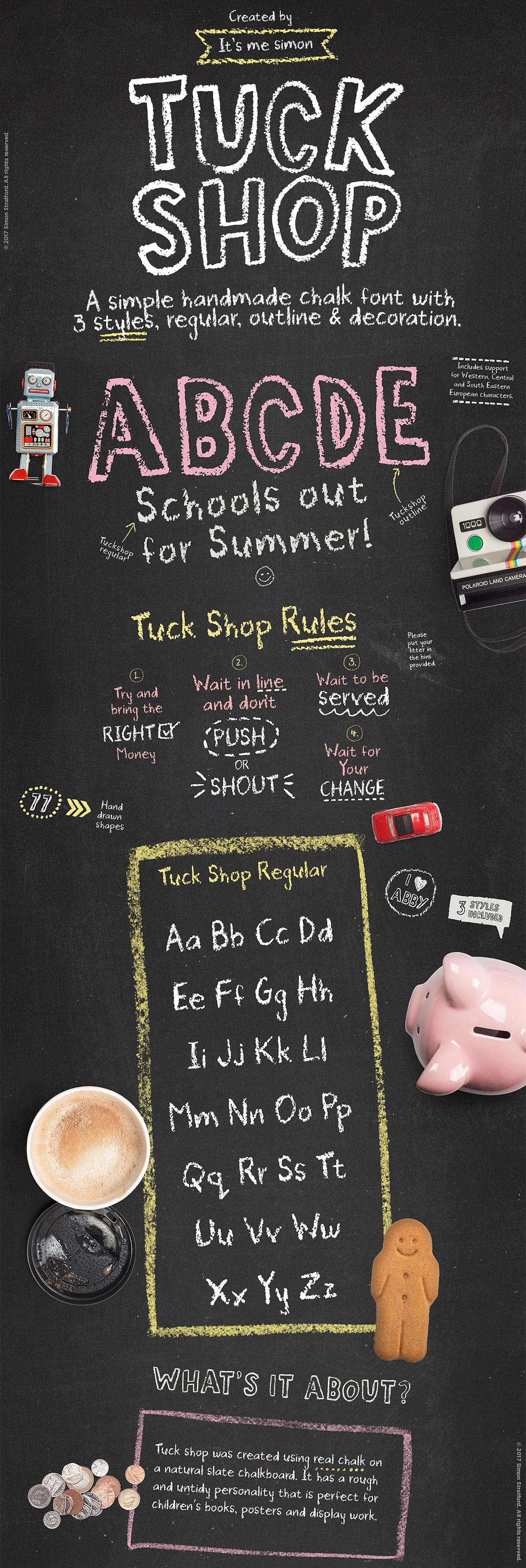 粉笔黑板字体Chalk font Tuck Shop han