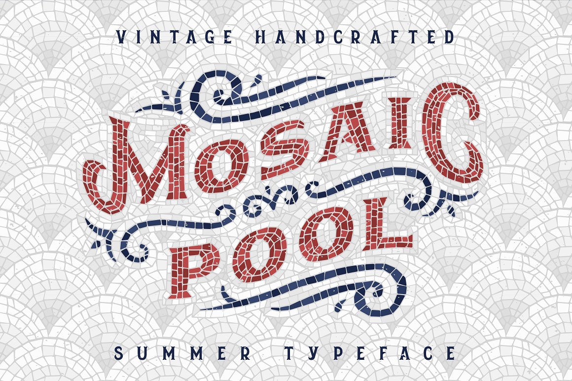 马赛克池复古字体Mosaic Pool vintage fo