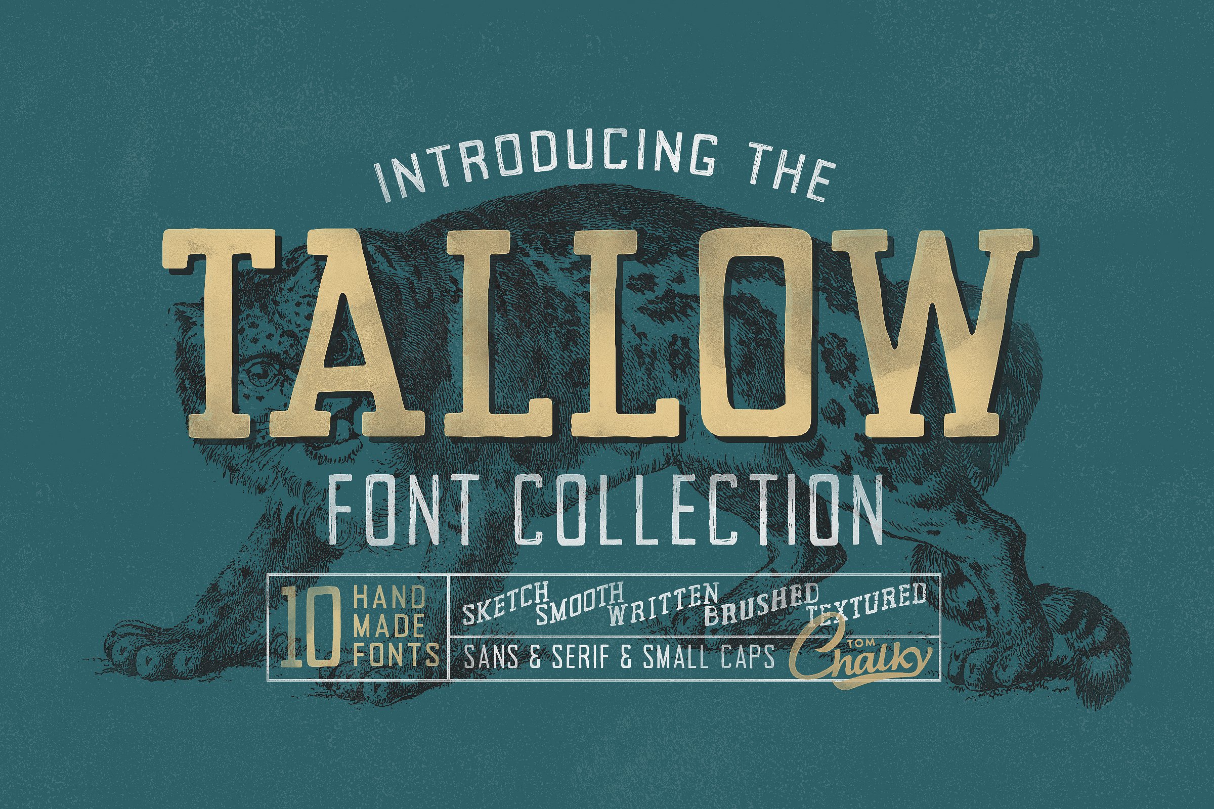 手工制作的字体Tallow Font Collection