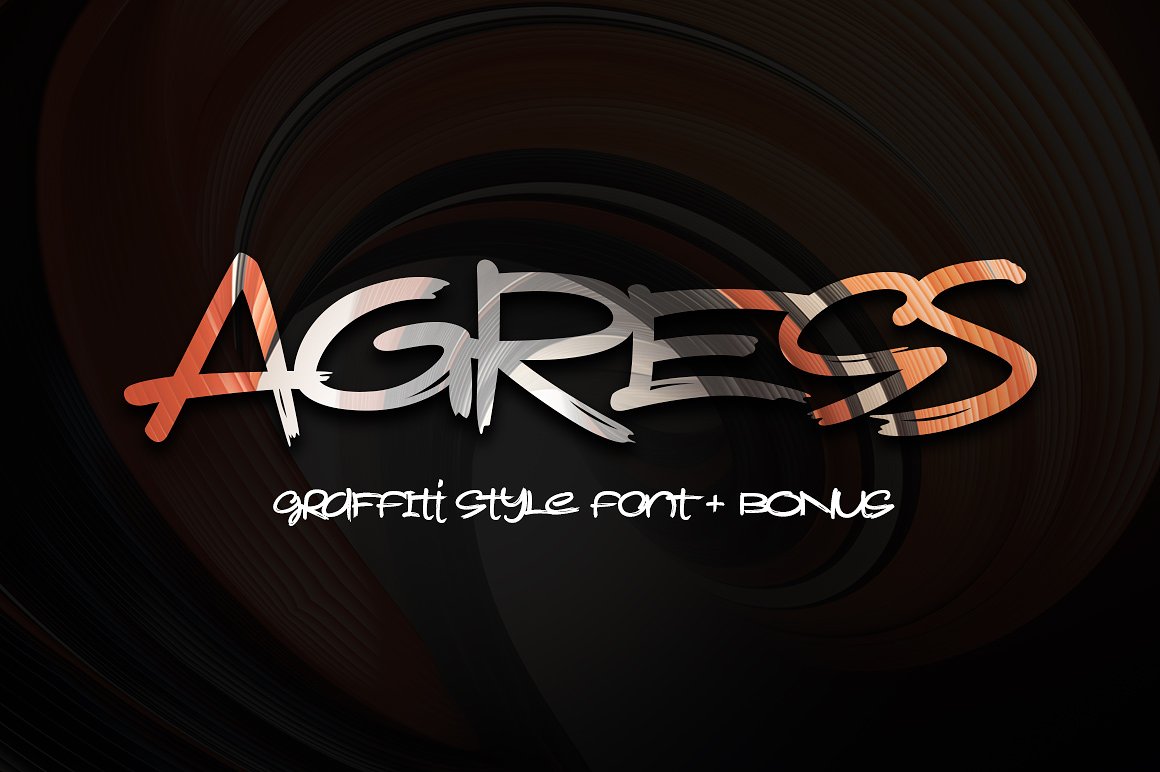 涂鸦风格字体Agress Typeface Graphi