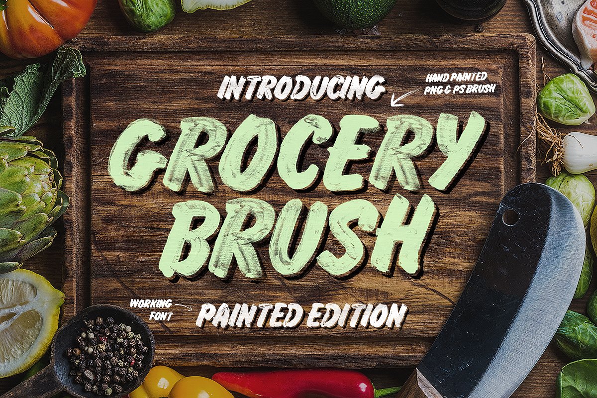 杂货手斜体Grocery Brush -amp; Hand