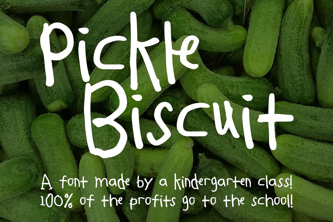 绿色小孩字体Pickle Biscuit: by kids,