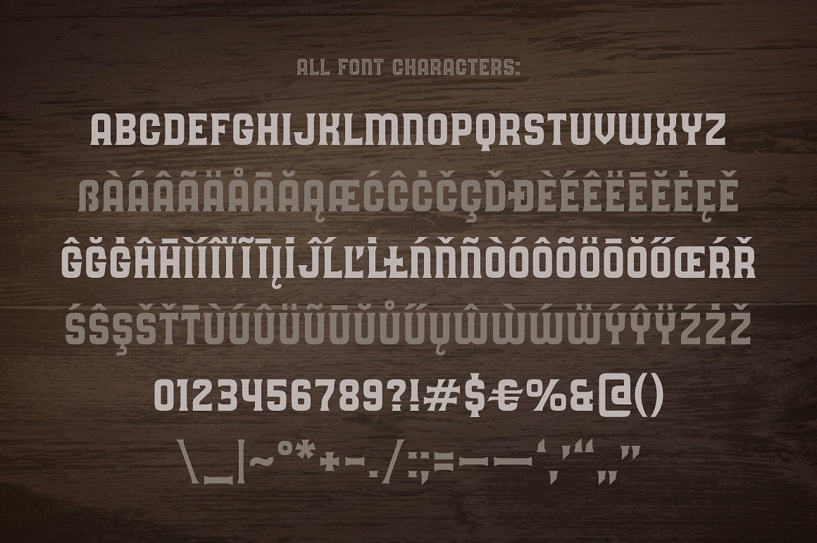 高端木料字体Oak Lumber Typeface PS