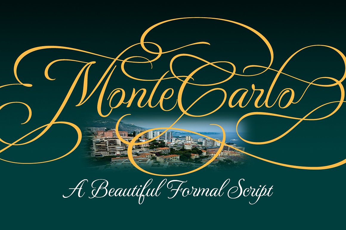 美丽高端字体MonteCarlo Package 3 Fon