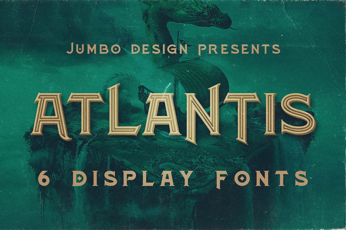复古风格字体Atlantis - 6 Vintage Sty