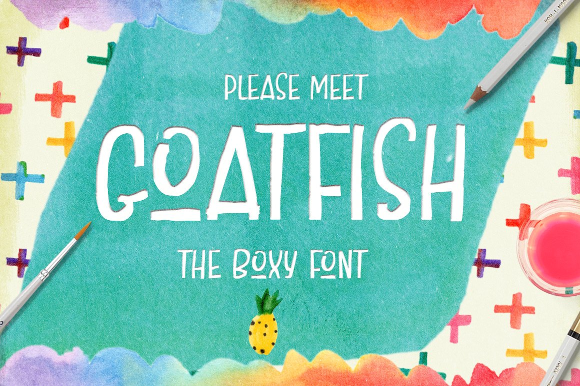 手绘大写字体Goatfish Display Font #1