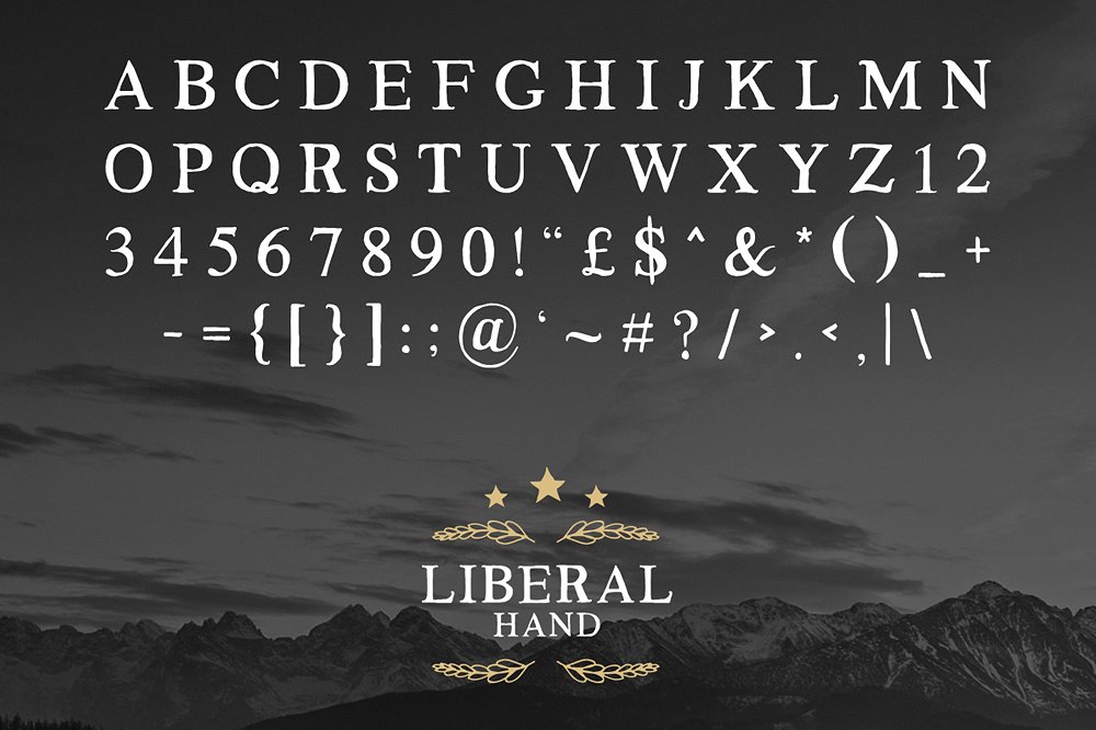 经典的衬线字体Liberal Hand #130239