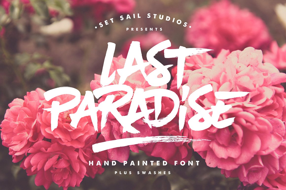 红色花卉字体Last Paradise #300698