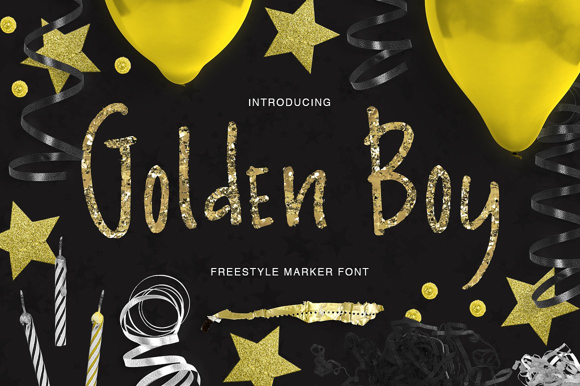 金童标记字体Golden Boy - marker font