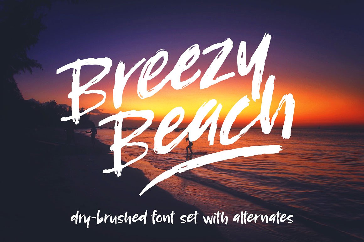 干刷字体Breezy Beach: dry brush fo