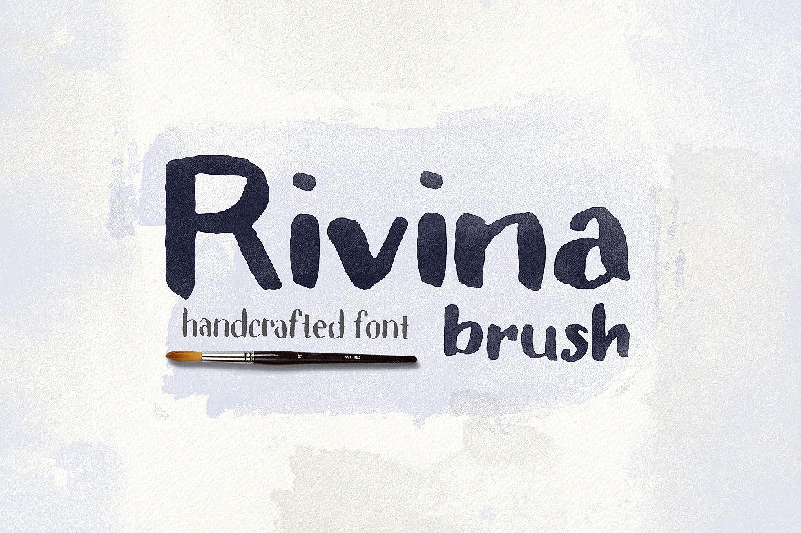 清新手绘字体Rivina Brush 30 Waterco