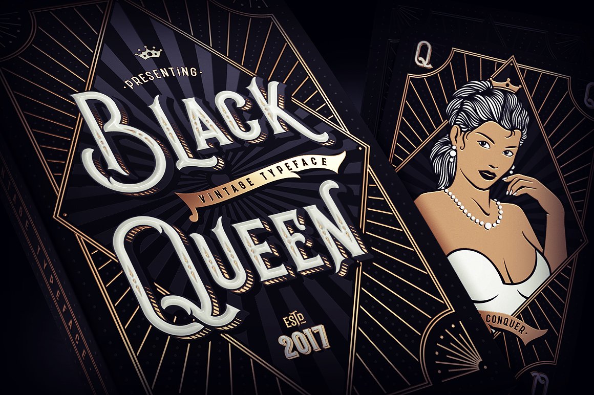 复古风格字体Black Queen typeface -am