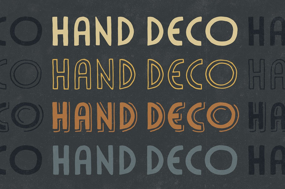 衬线显示字体HandDeco 4-Font Family #