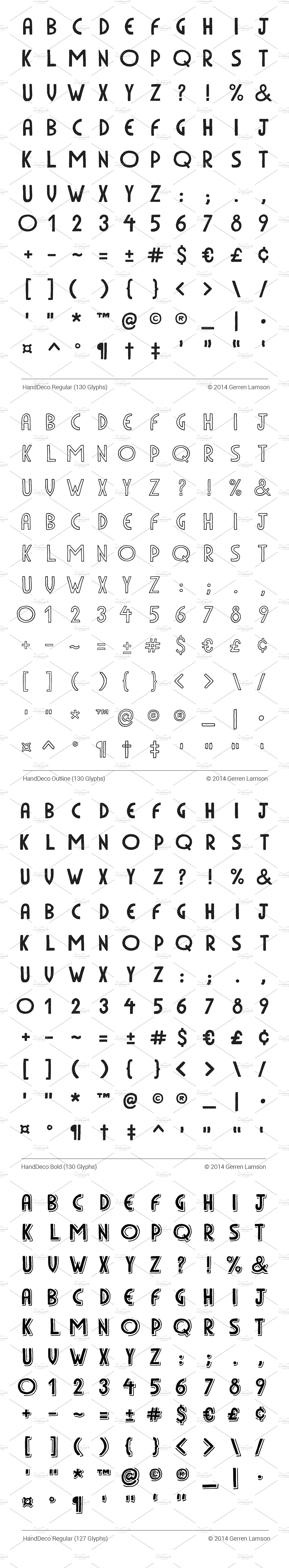 衬线显示字体HandDeco 4-Font Family #