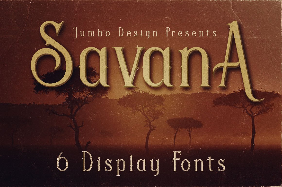 高级复古字体Savana - 6 Display Fonts