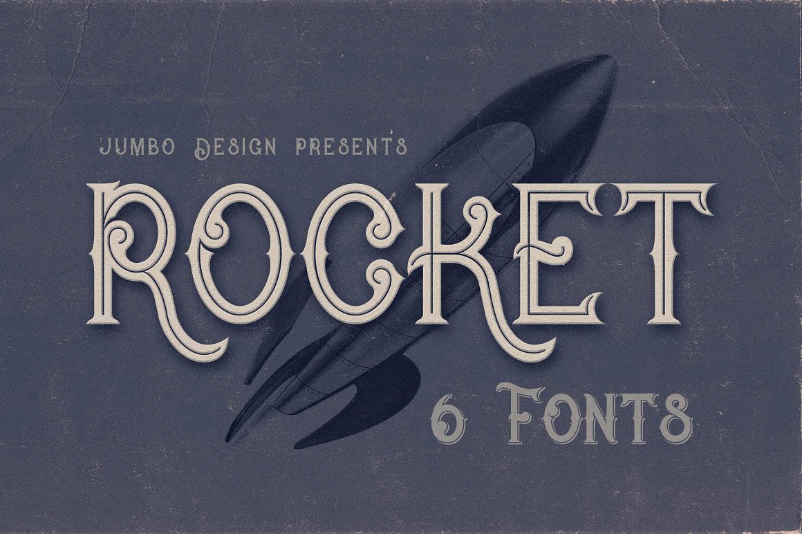 复古风格字体Rocket- 6 Vintage Style