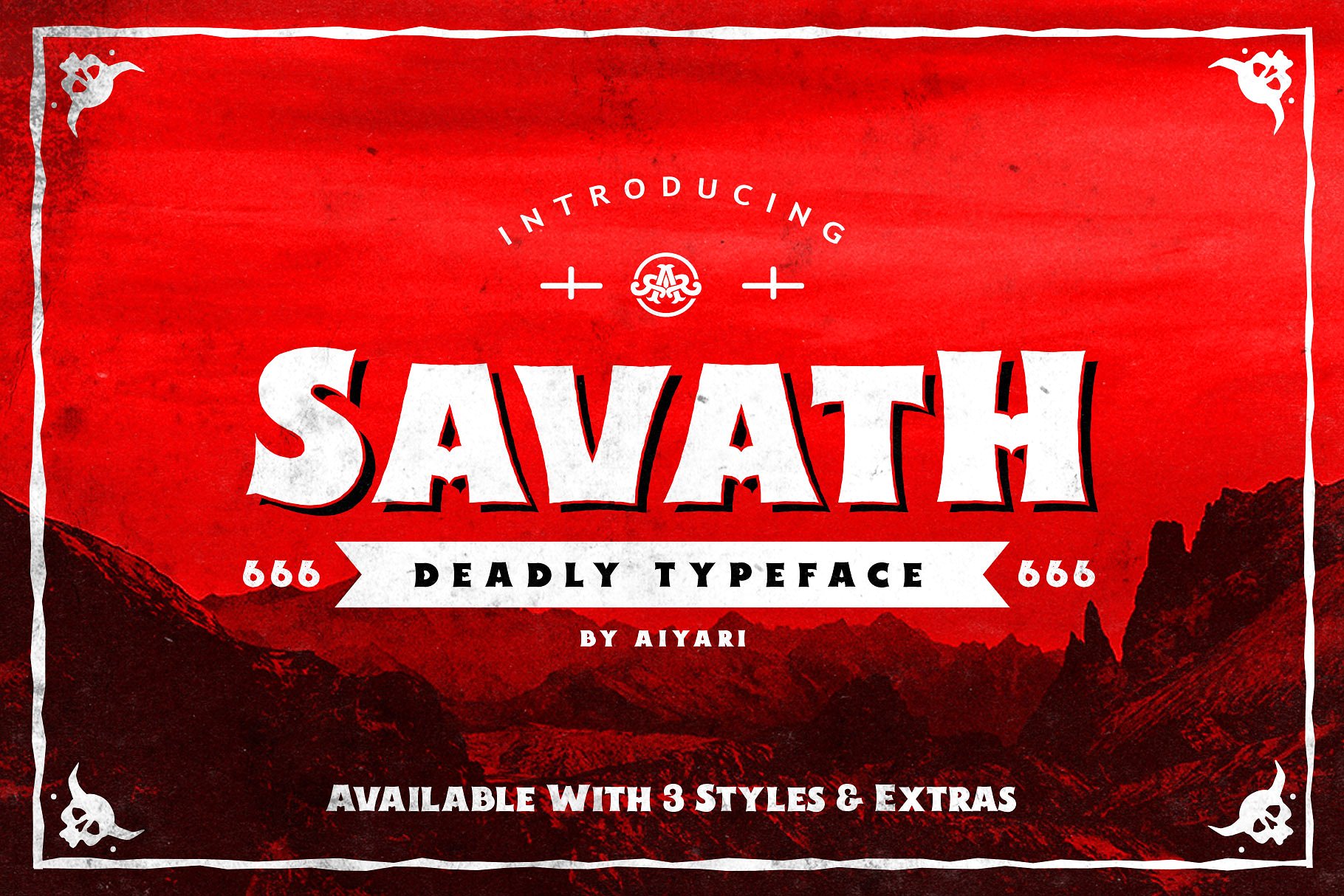 红色致命的字体Savath The Deadly Typef