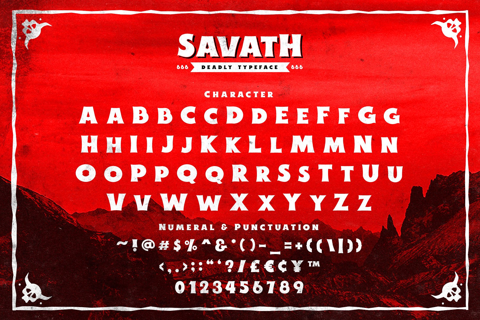 红色致命的字体Savath The Deadly Typef