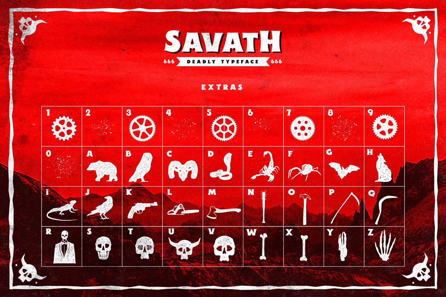 红色致命的字体Savath The Deadly Typef