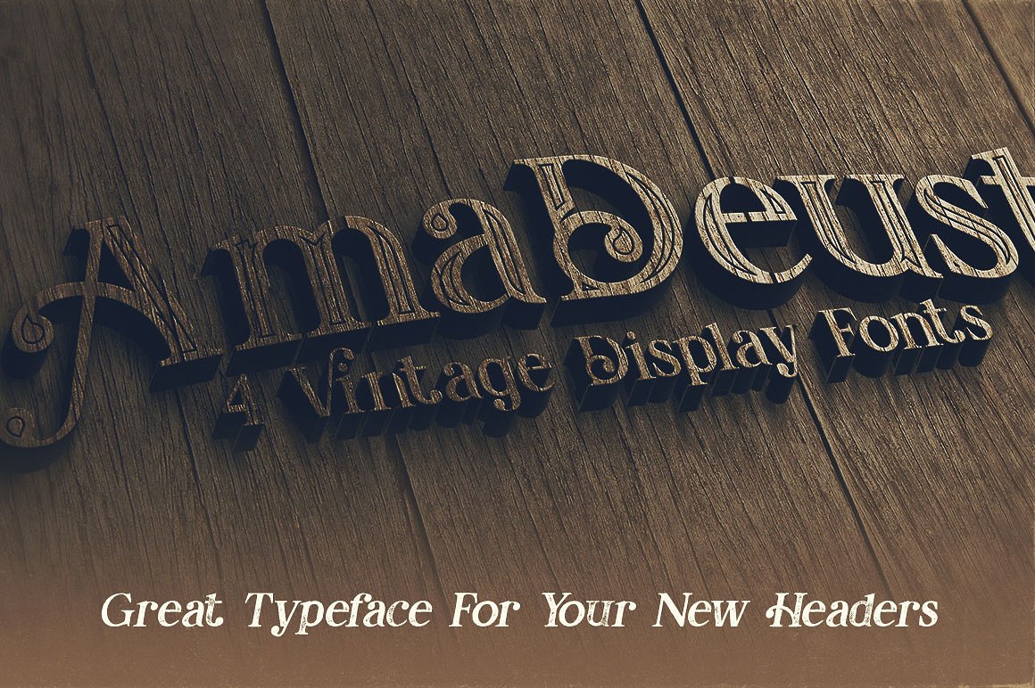 复古木料字体4 Vintage -amp; Display